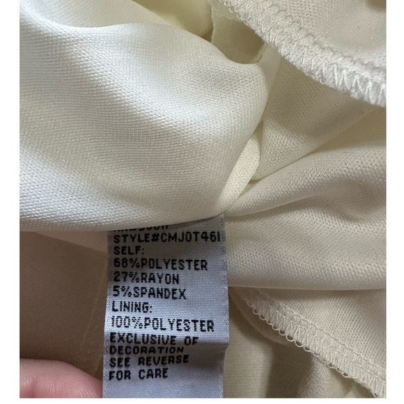 NWT Sangria Ivory Cap Sleeve Studded Waist Dress, Size 8P - Picture 6 of 10